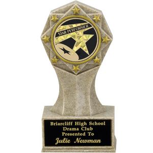 6-3/4 INCH GRANITE STONE RESIN AWARD, TAKES 2 INCH INSERT