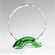 6 3/4 INCH GREEN DOUBLE ARCH BASE WITH CUT & BEVELED CRYSTAL CIRCLE AWARD
