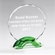 6 3/4 INCH GREEN DOUBLE ARCH BASE WITH CUT & BEVELED CRYSTAL CIRCLE AWARD