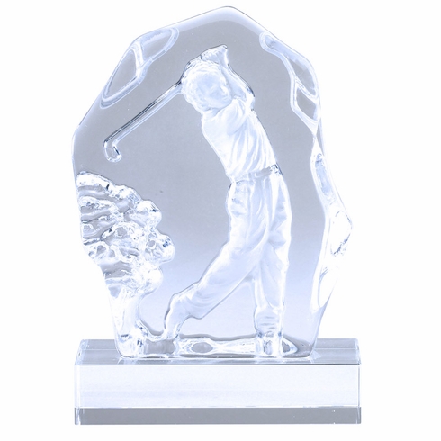 6-3/4 INCH SCULPTED MALE GOLF GLASS AWARD