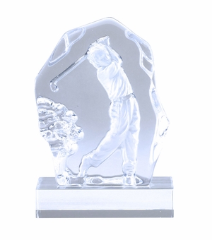 6-3/4 INCH SCULPTED MALE GOLF GLASS AWARD
