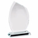 6-3/4" x 3-3/4" x 3/8" MODERN GLASS FLAME AWARD CUT POLISHED BEVELED EDGE