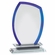 6-3/4 x 4-1/2 INCH OPTICAL CRYSTAL COOL BLUE FLAME AWARD