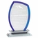 6-3/4 x 4-1/2 INCH OPTICAL CRYSTAL COOL BLUE FLAME AWARD