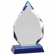 6-3/4 x 4 INCH ARROWHEAD OPTICAL CRYSTAL AWARD ON BLUE CRYSTAL BASE