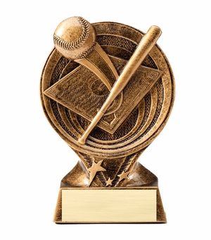 6" BASEBALL PARTICIPANT RESIN TROPHY ANTIQUE GOLD FINISH