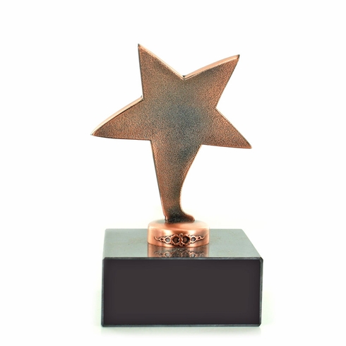 6" BRIGHT DIE CAST METAL STAR TROPHY 