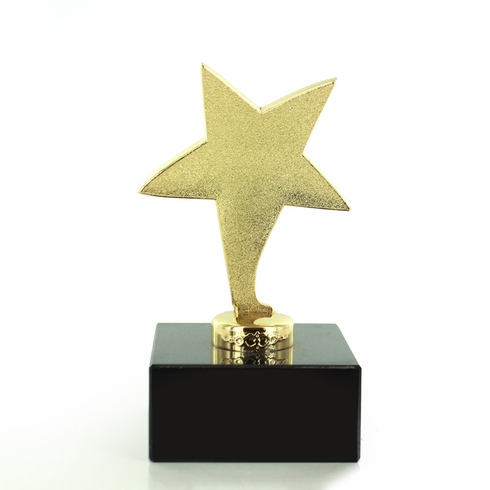 6" BRIGHT DIE CAST METAL STAR TROPHY 