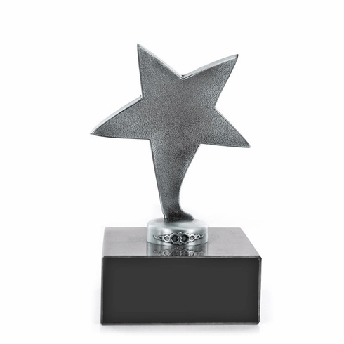 6" BRIGHT DIE CAST METAL STAR TROPHY 