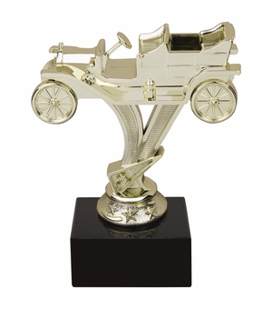 6 INCH ANTIQUE CAR TROPHY MOUNTED ON BLACK BASE