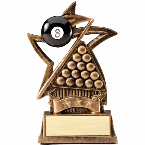 6 INCH BILLIARDS SWEEPING STAR RESIN TROPHY