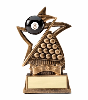  6 INCH BILLIARDS SWEEPING STAR RESIN TROPHY