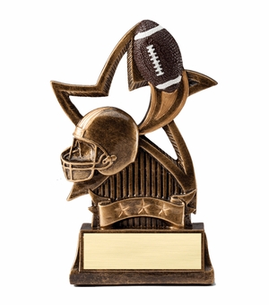 6 INCH FOOTBALL SWEEPING STAR RESIN TROPHY