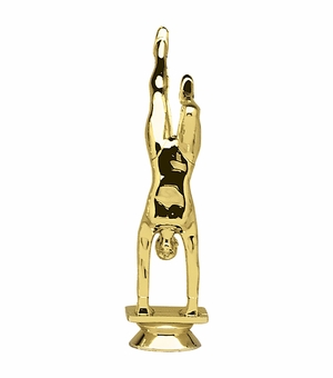 6 INCH GOLD PLASTIC FEMALE GYMNAST TROPHY FIGURE