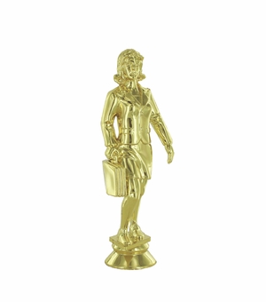 6 INCH GOLD PLASTIC FEMALE SALES PERSON FIGURE