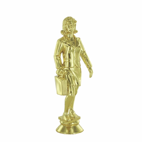 6 INCH GOLD PLASTIC FEMALE SALES PERSON FIGURE