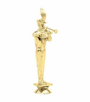 6 INCH GOLD PLASTIC MALE BUGLER TROPHY FIGURE