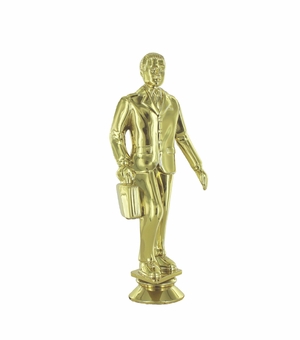 6 INCH GOLD PLASTIC MALE SALES PERSON FIGURE