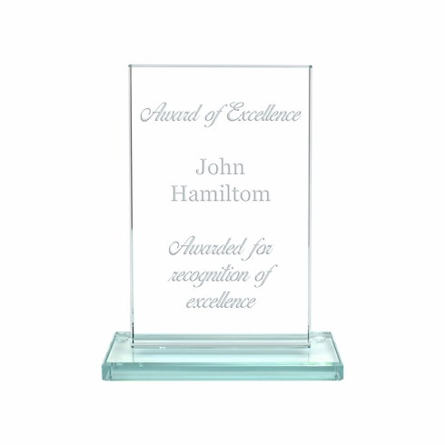 6 INCH JADE GLASS RECTANGULAR AWARD