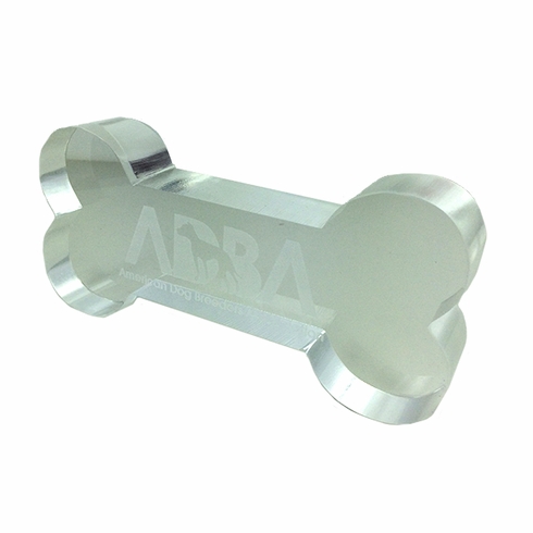 6 INCH OPTICAL CRYSTAL DOG BONE AWARD