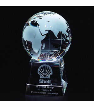 6 INCH OPTICAL CRYSTAL GLOBE ON BASE