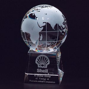 6 INCH OPTICAL CRYSTAL GLOBE ON BASE
