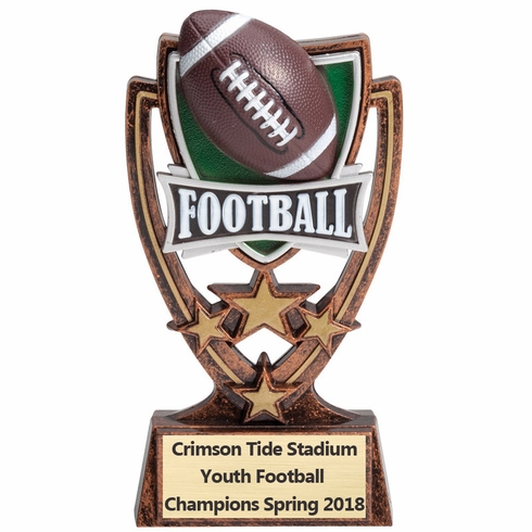 6 INCH PLASTIC MOLDED FOOTBALL TROPHY