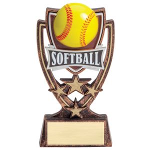 6 INCH PLASTIC MOLDED SOFTBALL TROPHY