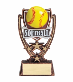 6 INCH PLASTIC MOLDED SOFTBALL TROPHY