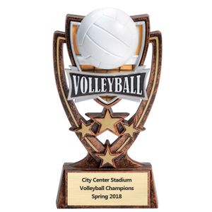 6 INCH PLASTIC MOLDED VOLLEYBALL TROPHY