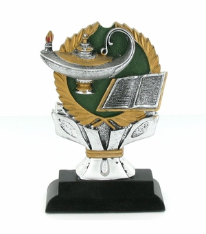 6 INCH RESIN LAMP OF LEARNING TROPHY WITHOUT PLATE