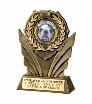 6 INCH RESIN WREATH TROPHY, TAKES 2 INCH INSERT