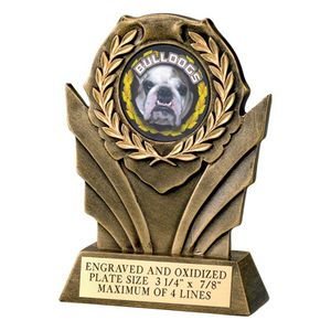6 INCH RESIN WREATH TROPHY, TAKES 2 INCH INSERT
