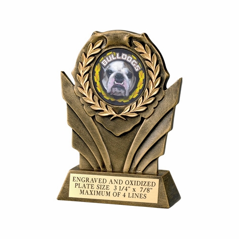 6 INCH RESIN WREATH TROPHY, TAKES 2 INCH INSERT