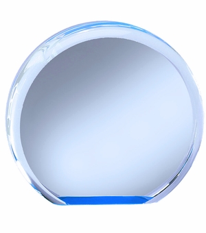 6 INCH ROUND ACRYLIC BLUE REFLECTIVE MIRROR AWARD