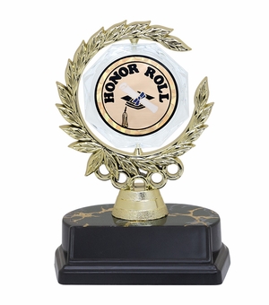 6 INCH SPINNER WREATH TROPHY HOLDS 2 INCH HONOR ROLL INSERT