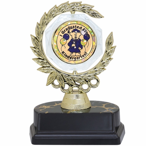 6 INCH SPINNER WREATH TROPHY HOLDS 2 INCH KINDERGARTEN INSERT