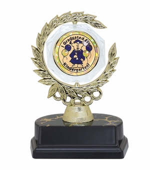 6 INCH SPINNER WREATH TROPHY HOLDS 2 INCH KINDERGARTEN INSERT