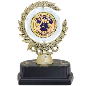 6 INCH SPINNER WREATH TROPHY HOLDS 2 INCH KINDERGARTEN INSERT