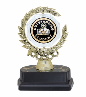 6 INCH SPINNER WREATH TROPHY HOLDS 2 INCH OUTSTANDING STUDENT INSERT