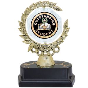 6 INCH SPINNER WREATH TROPHY HOLDS 2 INCH OUTSTANDING STUDENT INSERT