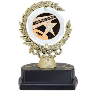 6 INCH SPINNER WREATH TROPHY HOLDS 2 INCH STAR PERFORMER INSERT