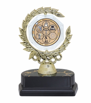 6 INCH SPINNER WREATH TROPHY WITH SCIENCE FAIR INSERT