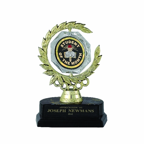 6 INCH SPINNER WREATH TROPHY WITH STUDENT OF THE MONTH INSERT