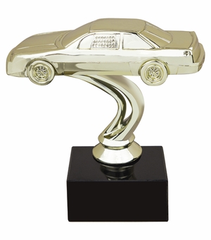 6 INCH STOCK CAR TROPHY MOUNTED ON BLACK BASE