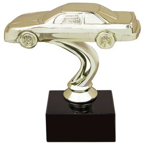 6 INCH STOCK CAR TROPHY MOUNTED ON BLACK BASE