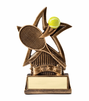 6 INCH TENNIS SWEEPING STAR RESIN TROPHY