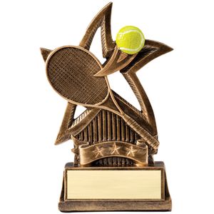6 INCH TENNIS SWEEPING STAR RESIN TROPHY