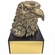 6 INCH TROPHY HEIGHT ANTIQUE GOLD EAGLE HEAD ON BLACK MARBLE BASE