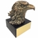 6 INCH TROPHY HEIGHT ANTIQUE GOLD EAGLE HEAD ON BLACK MARBLE BASE